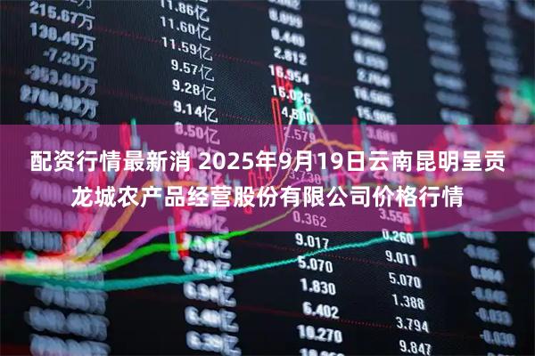 配资行情最新消 2025年9月19日云南昆明呈贡龙城农产品经营股份有限公司价格行情